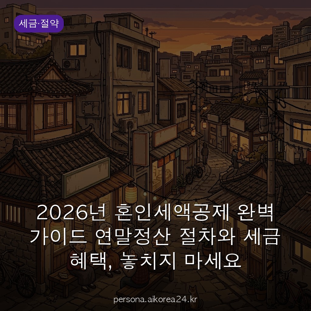 2026년 혼인세액공제 완벽 가이드 연말정산 절차와 세금 혜택, 놓치지 마세요