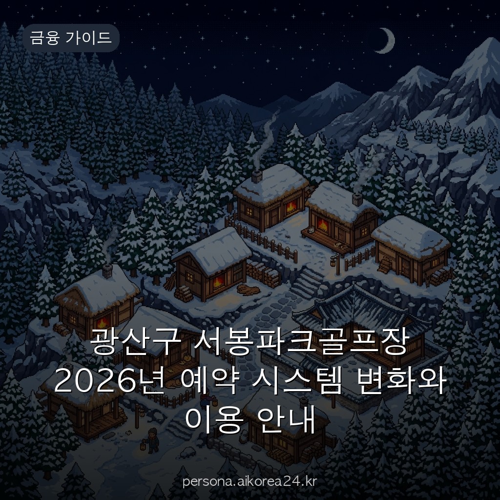 광산구 서봉파크골프장 2026년 예약 시스템 변화와 이용 안내
