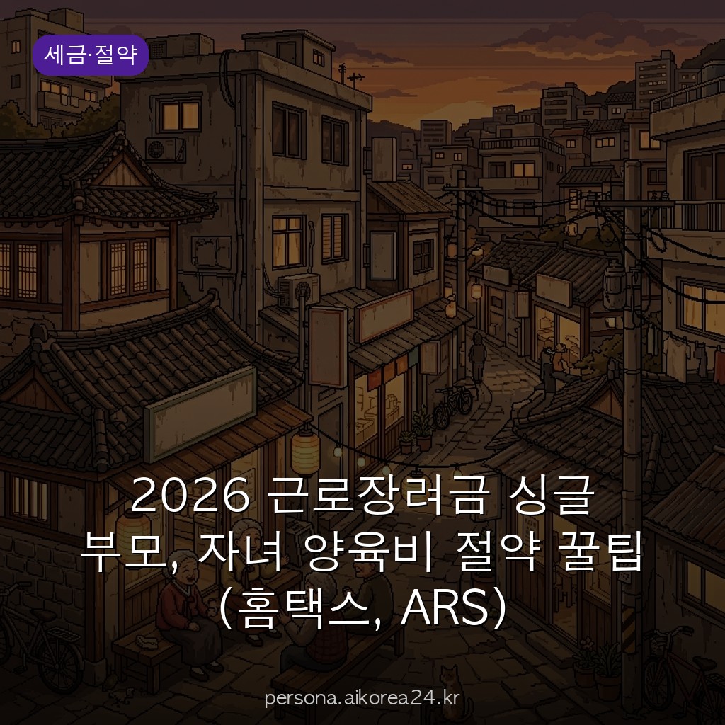 2026 근로장려금 싱글 부모, 자녀 양육비 절약 꿀팁 (홈택스, ARS)