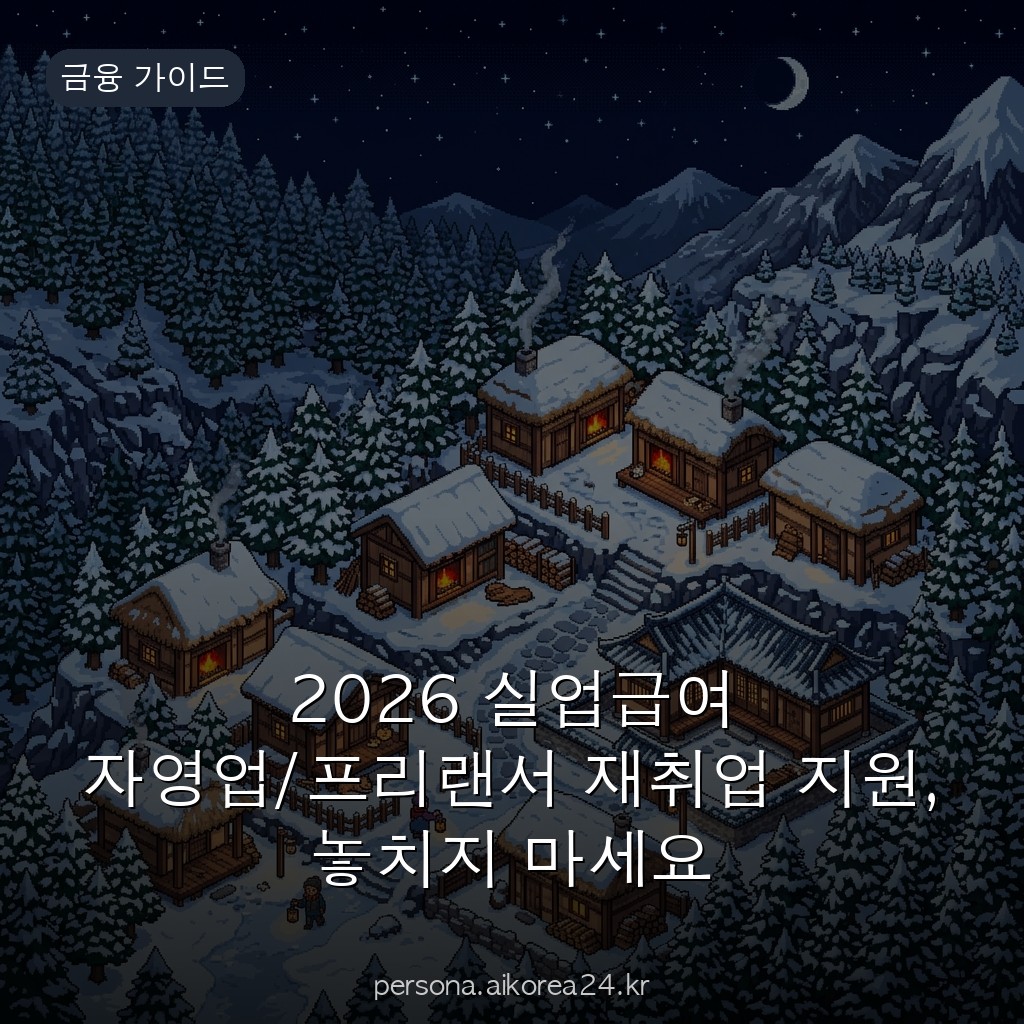 2026 실업급여 자영업/프리랜서 재취업 지원, 놓치지 마세요