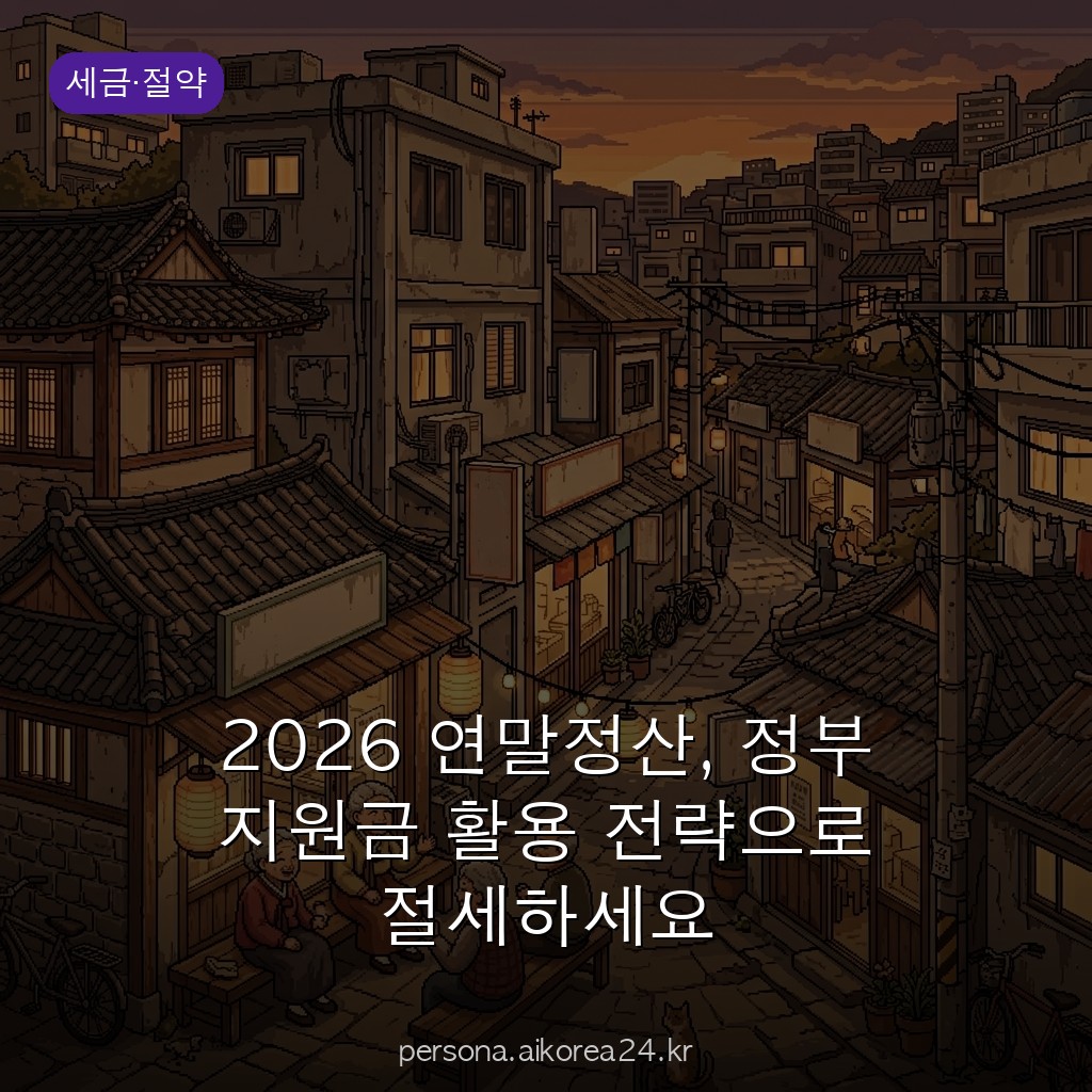 2026 연말정산, 정부 지원금 활용 전략으로 절세하세요