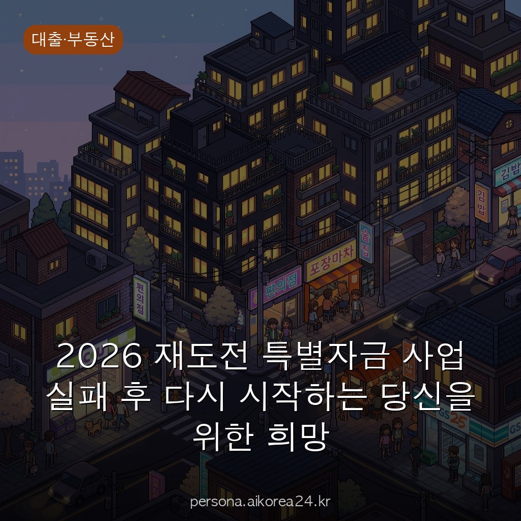 2026 재도전 특별자금 사업 실패 후 다시 시작하는 당신을 위한 희망