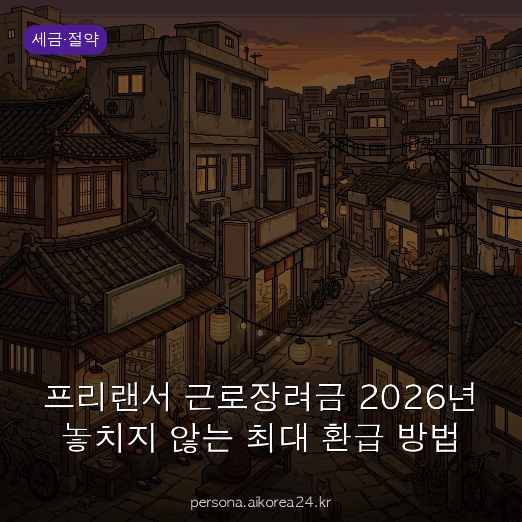 프리랜서 근로장려금 2026년 놓치지 않는 최대 환급 방법