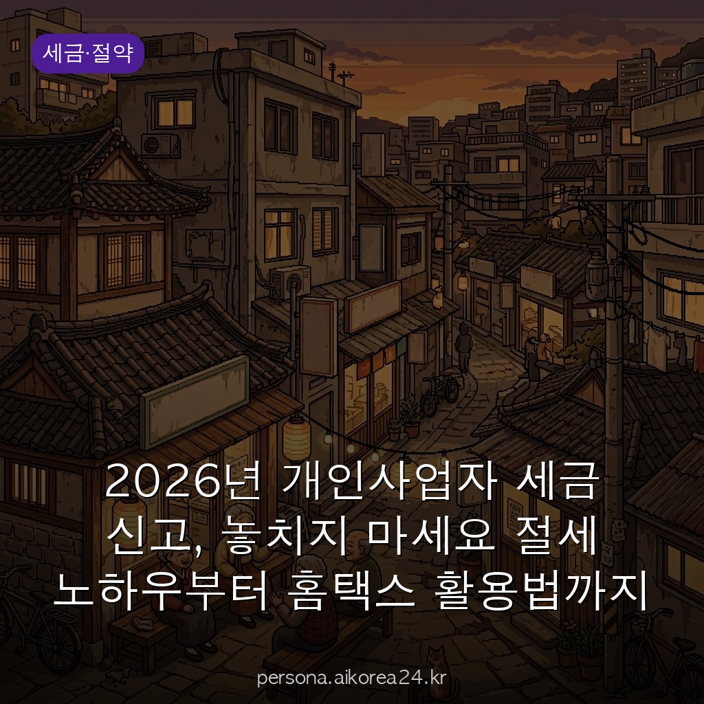 2026년 개인사업자 세금 신고, 놓치지 마세요 절세 노하우부터 홈택스 활용법까지