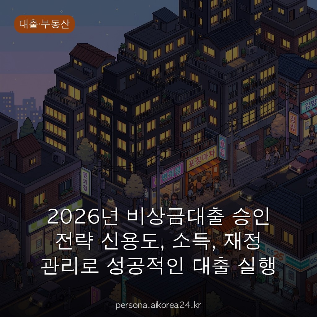 2026년 비상금대출 승인 전략 신용도, 소득, 재정 관리로 성공적인 대출 실행