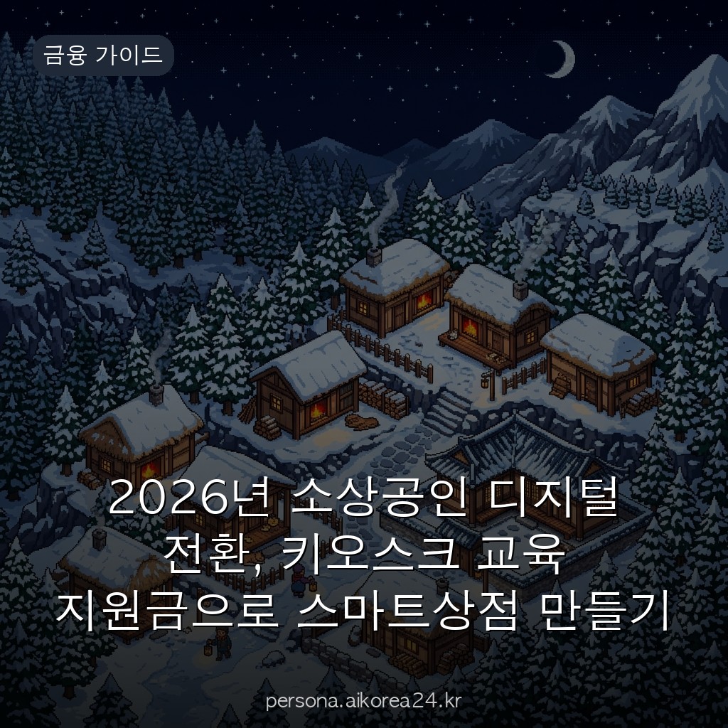2026년 소상공인 디지털 전환, 키오스크 교육 지원금으로 스마트상점 만들기