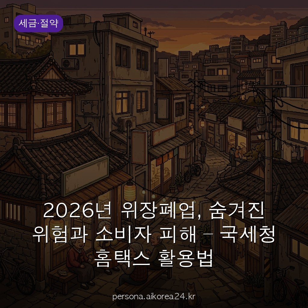 2026년 위장폐업, 숨겨진 위험과 소비자 피해 – 국세청 홈택스 활용법