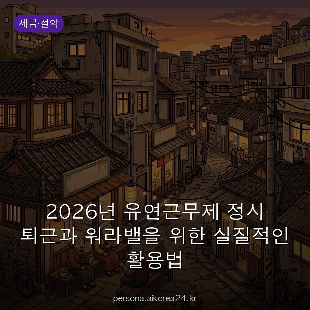 2026년 유연근무제 정시 퇴근과 워라밸을 위한 실질적인 활용법
