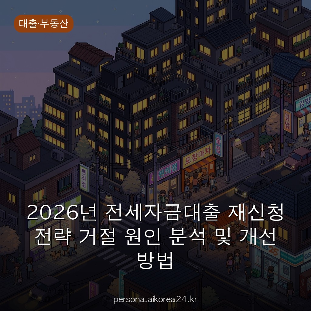 2026년 전세자금대출 재신청 전략 거절 원인 분석 및 개선 방법