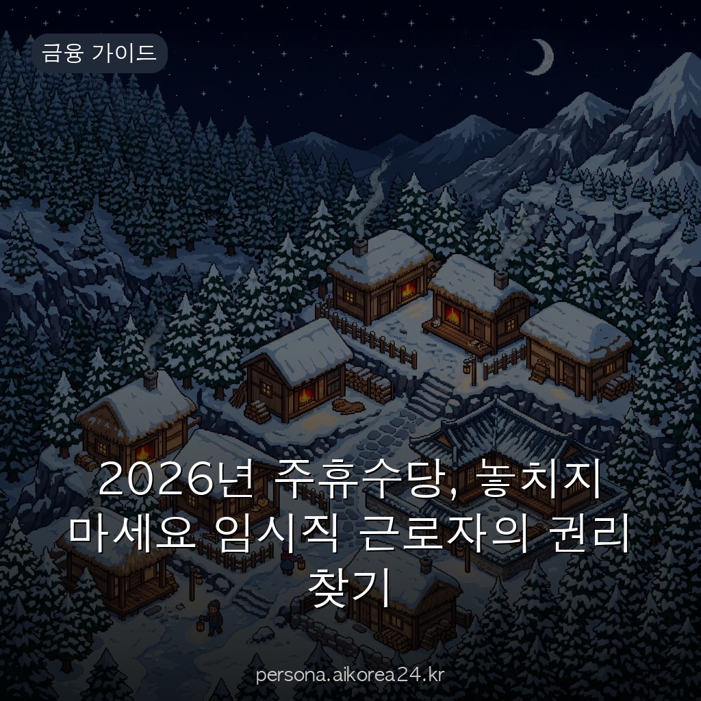 2026년 주휴수당, 놓치지 마세요 임시직 근로자의 권리 찾기