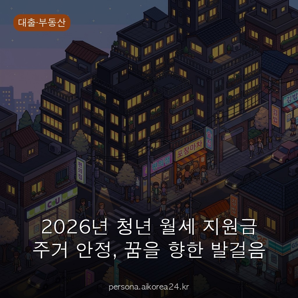 2026년 청년 월세 지원금 주거 안정, 꿈을 향한 발걸음