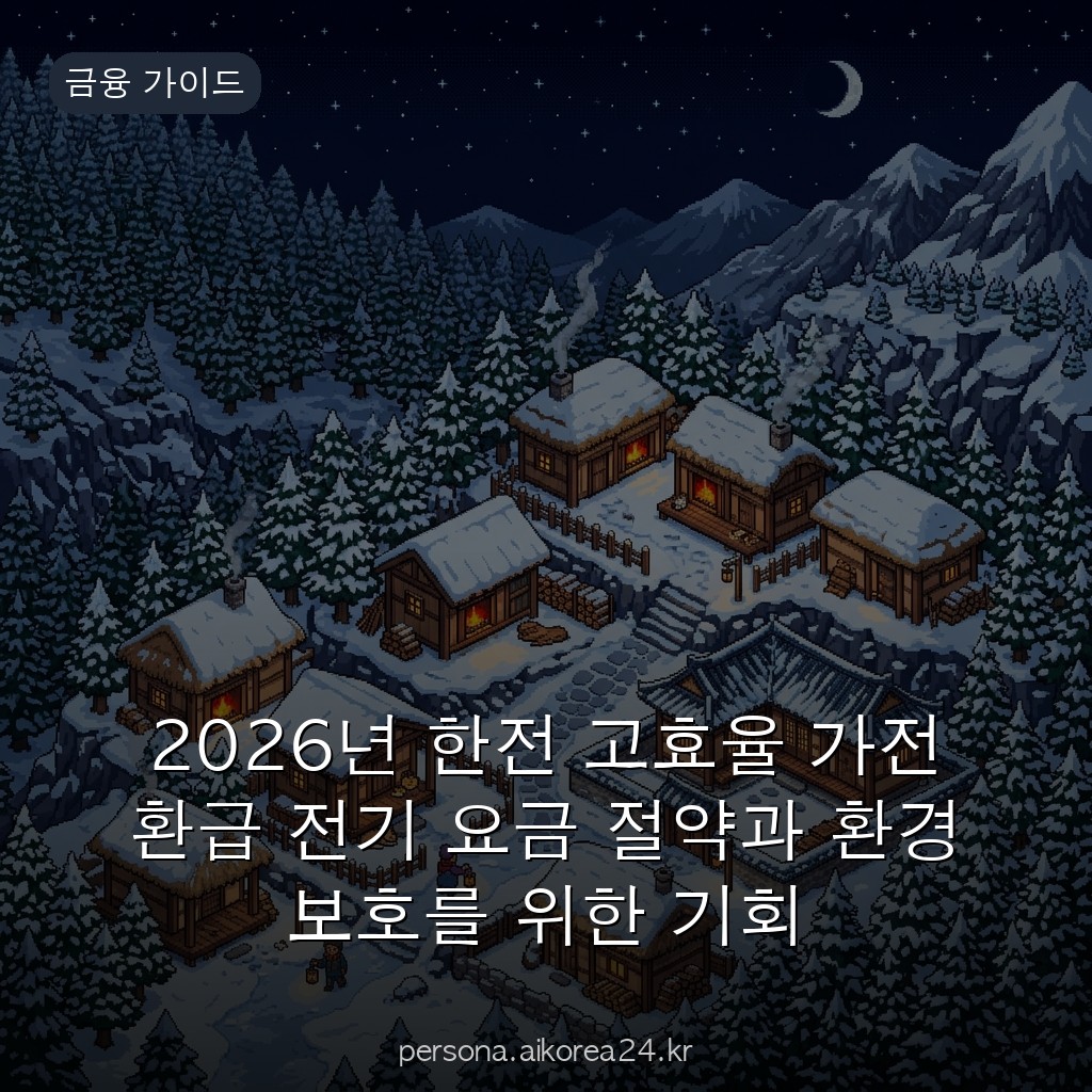 2026년 한전 고효율 가전 환급 전기 요금 절약과 환경 보호를 위한 기회