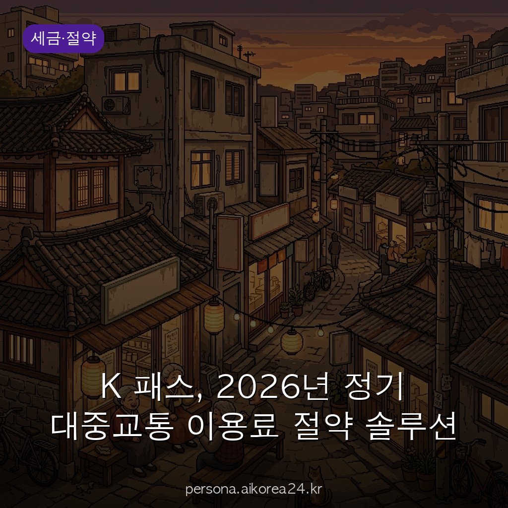 K 패스, 2026년 정기 대중교통 이용료 절약 솔루션