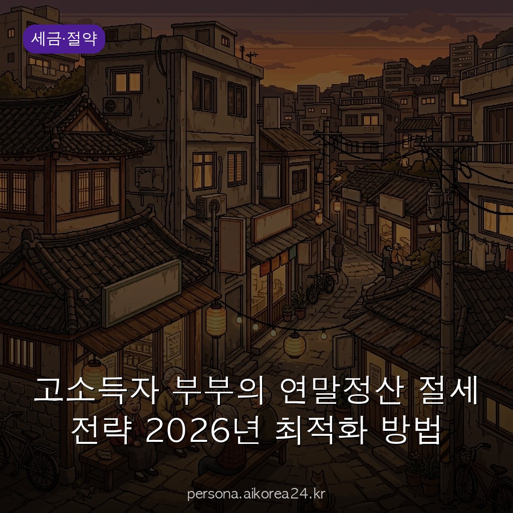 고소득자 부부의 연말정산 절세 전략 2026년 최적화 방법