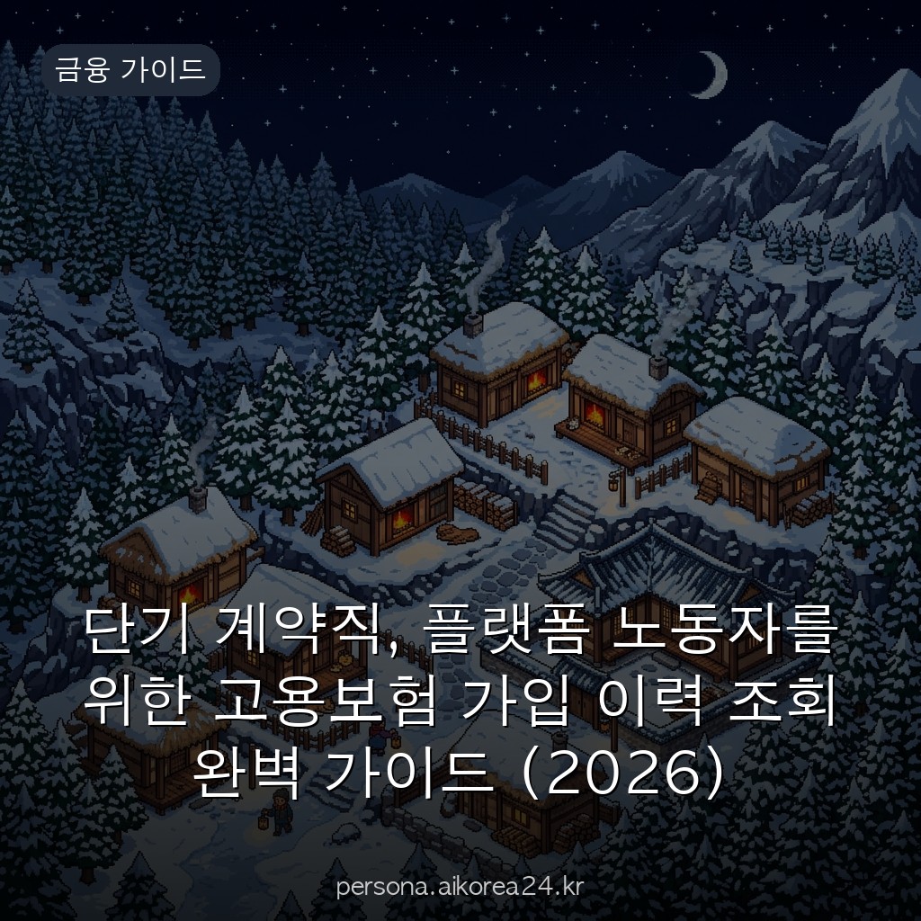 단기 계약직, 플랫폼 노동자를 위한 고용보험 가입 이력 조회 완벽 가이드 (2026)