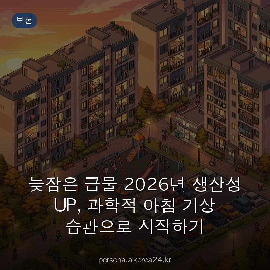 늦잠은 금물 2026년 생산성 UP, 과학적 아침 기상 습관으로 시작하기