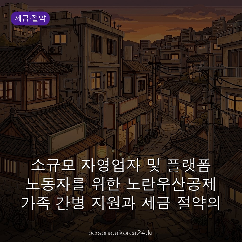 소규모 자영업자 및 플랫폼 노동자를 위한 노란우산공제 가족 간병 지원과 세금 절약의 완벽 가이드 (2026)