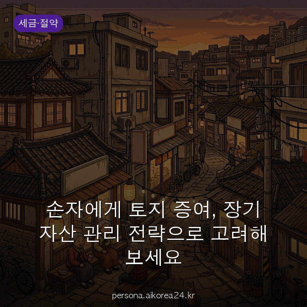 손자에게 토지 증여, 장기 자산 관리 전략으로 고려해 보세요