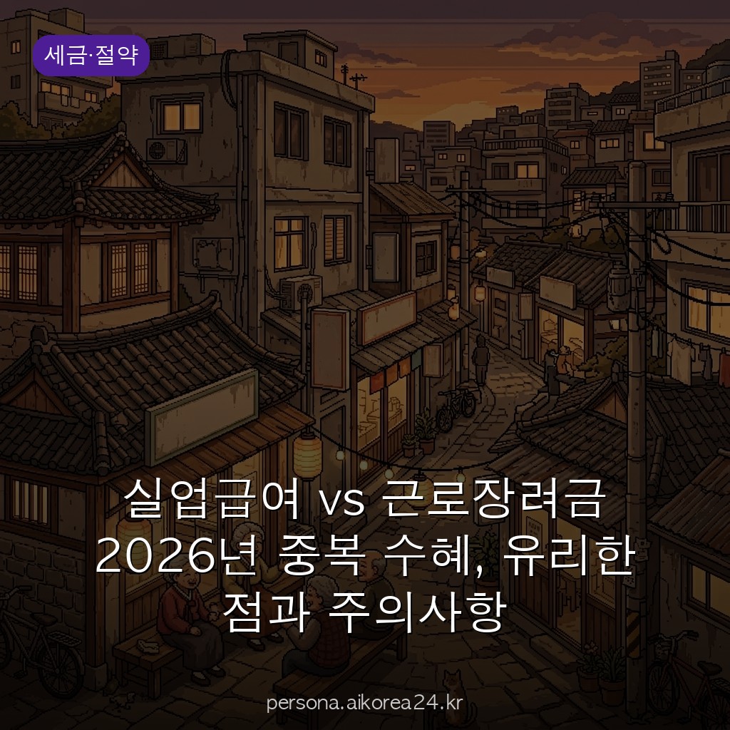 실업급여 vs 근로장려금 2026년 중복 수혜, 유리한 점과 주의사항