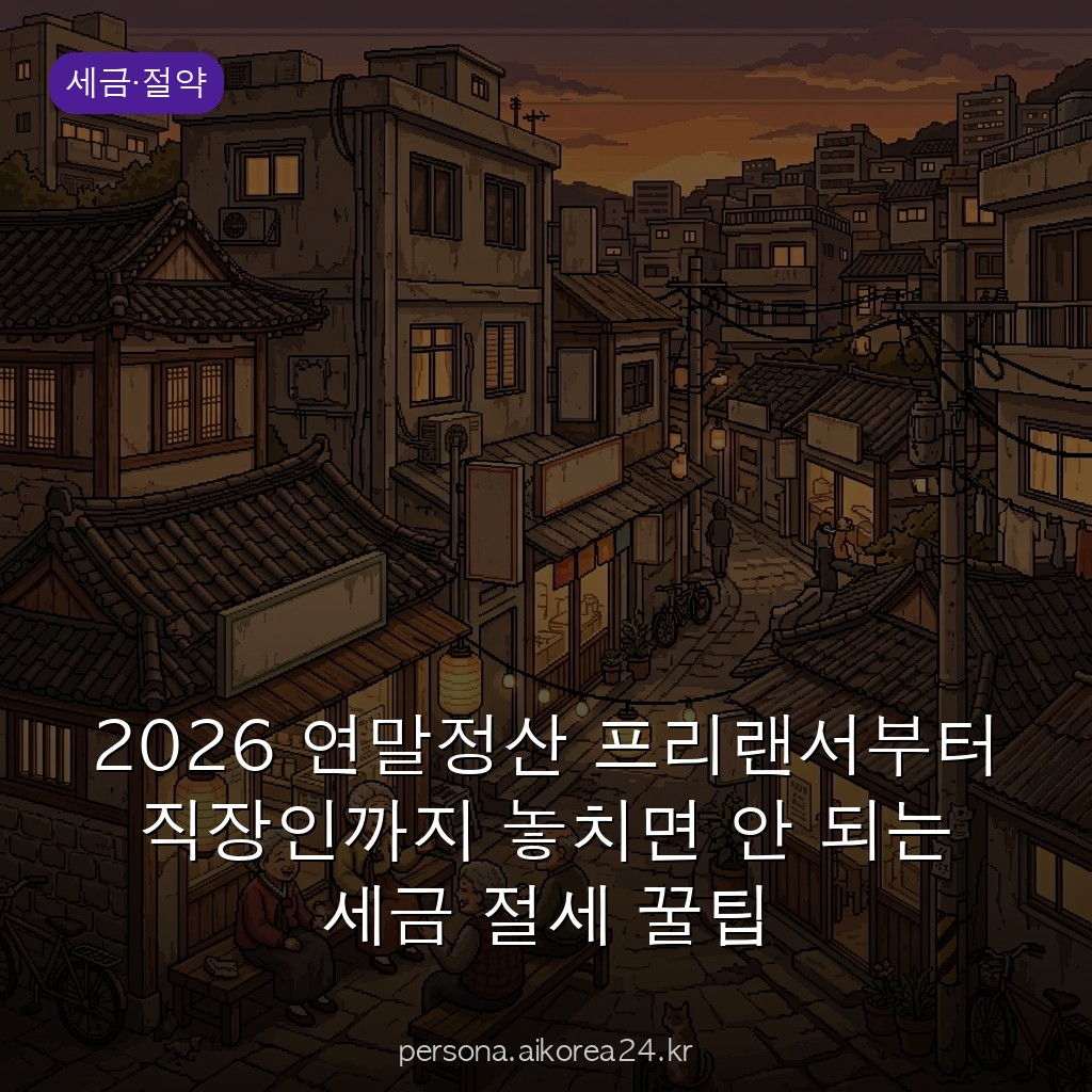 2026 연말정산 프리랜서부터 직장인까지 놓치면 안 되는 세금 절세 꿀팁