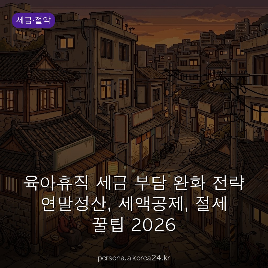 육아휴직 세금 부담 완화 전략 연말정산, 세액공제, 절세 꿀팁 2026