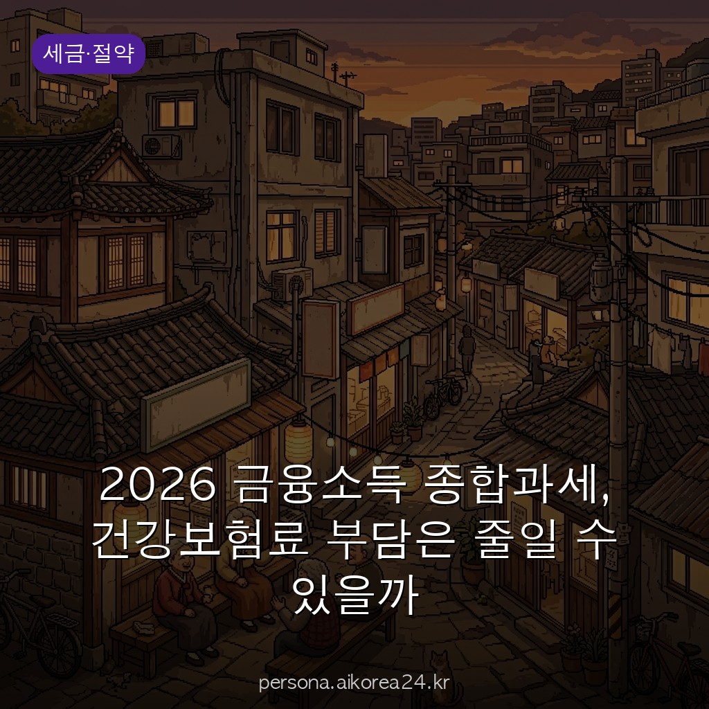 2026 금융소득 종합과세, 건강보험료 부담은 줄일 수 있을까