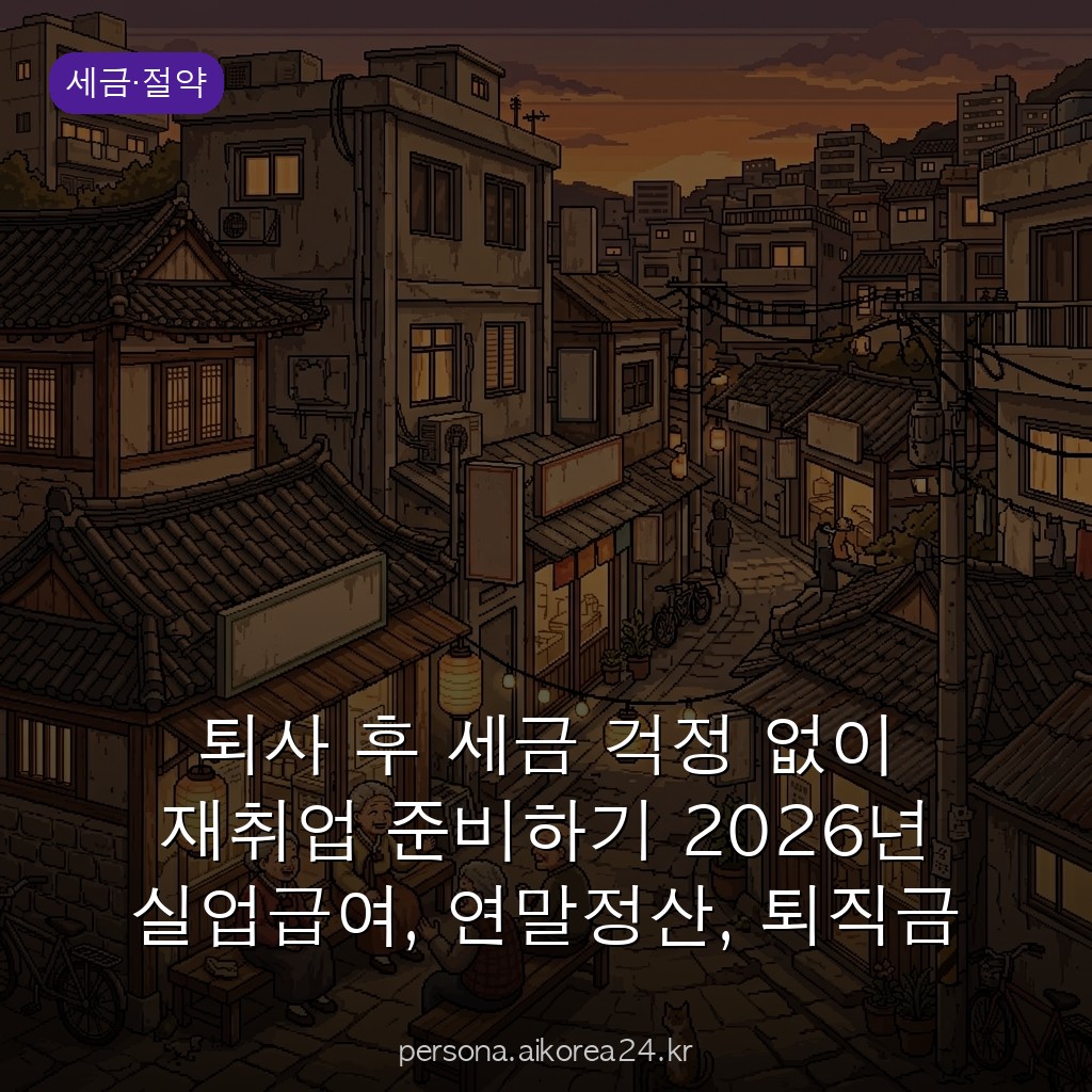 퇴사 후 세금 걱정 없이 재취업 준비하기 2026년 실업급여, 연말정산, 퇴직금 정산 완벽 가이드