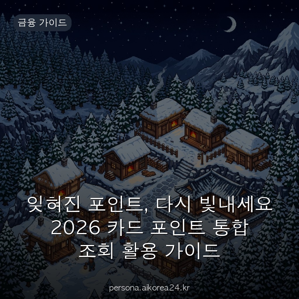 잊혀진 포인트, 다시 빛내세요 2026 카드 포인트 통합 조회 활용 가이드