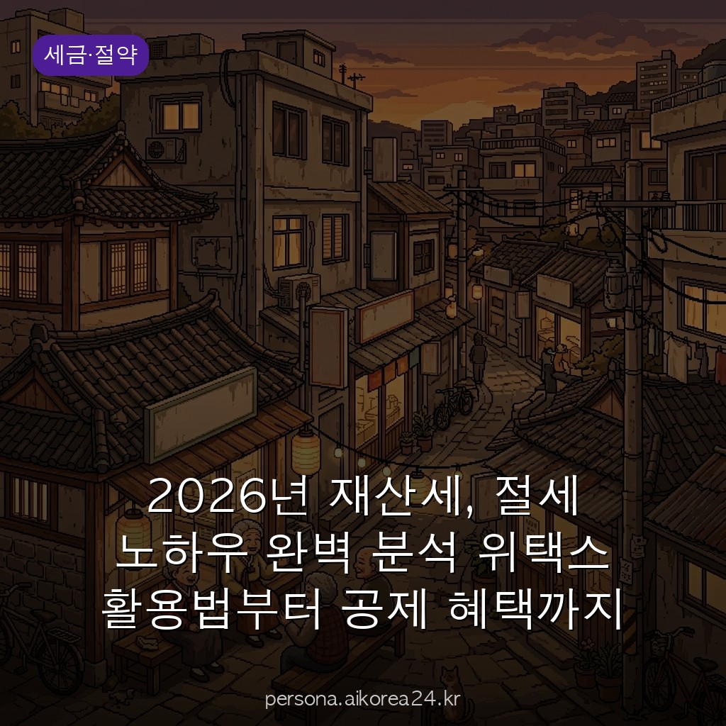 2026년 재산세, 절세 노하우 완벽 분석 위택스 활용법부터 공제 혜택까지