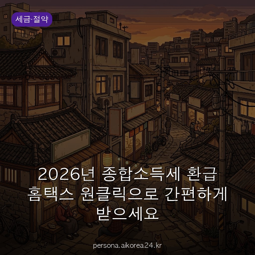 2026년 종합소득세 환급 홈택스 원클릭으로 간편하게 받으세요