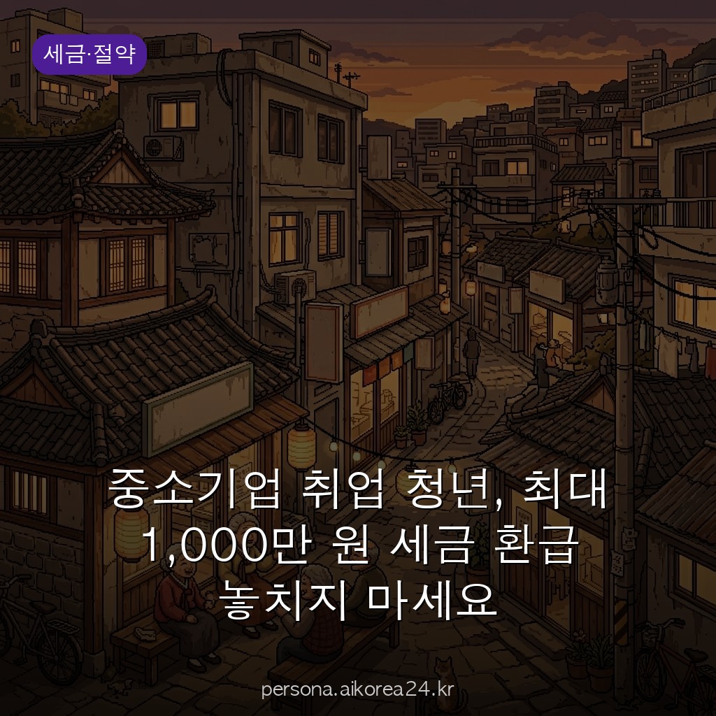 중소기업 취업 청년, 최대 1,000만 원 세금 환급 놓치지 마세요