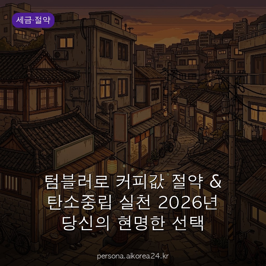텀블러로 커피값 절약 & 탄소중립 실천 2026년 당신의 현명한 선택