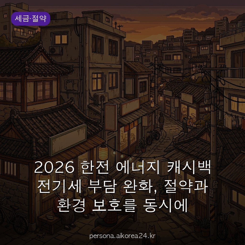 2026 한전 에너지 캐시백 전기세 부담 완화, 절약과 환경 보호를 동시에