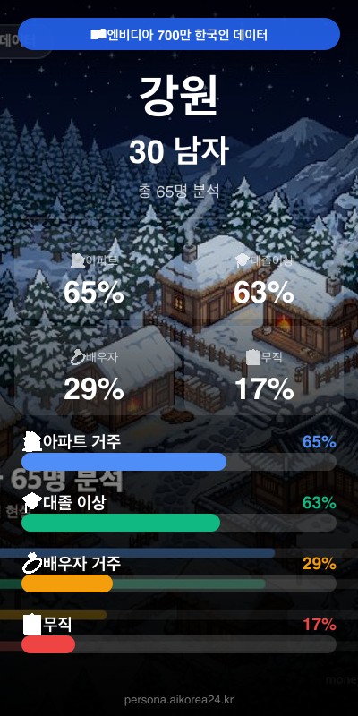 강원 30대 남자 페르소나 카드
