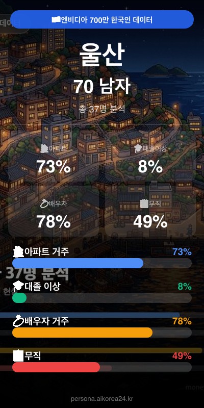 울산 70대이상 남자 페르소나 카드