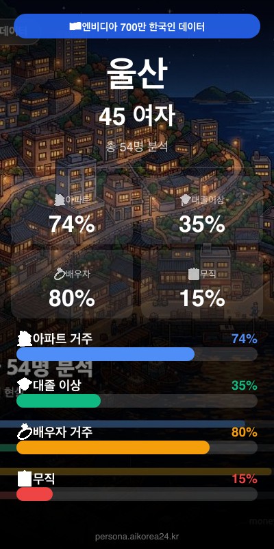 울산 40대 여자 페르소나 카드