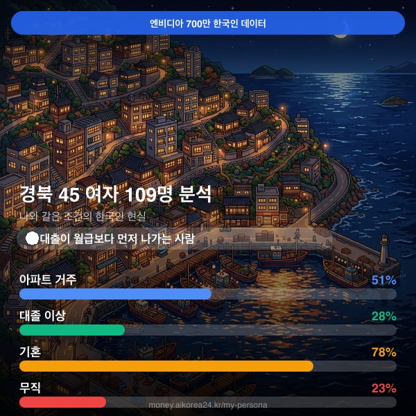 경북 40대 여자 페르소나 카드