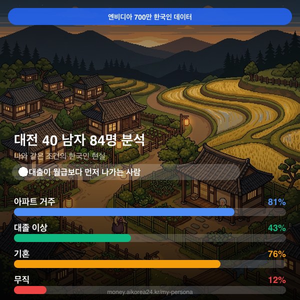 대전 40대 남자 페르소나 카드
