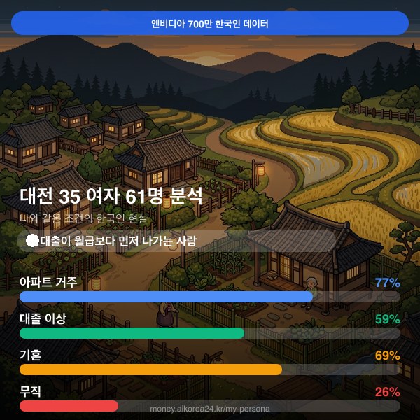 대전 30대 여자 페르소나 카드