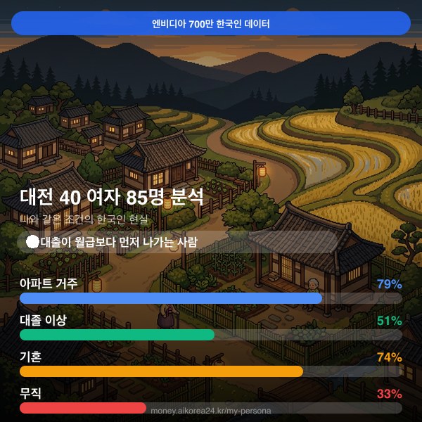 대전 40대 여자 페르소나 카드