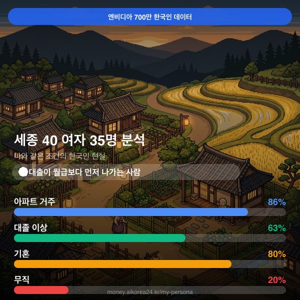 세종 40대 여자 페르소나 카드