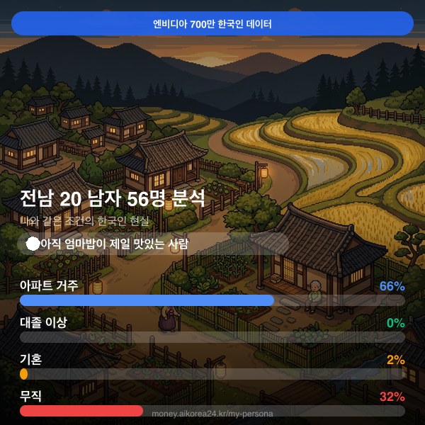전남 20대 남자 페르소나 카드