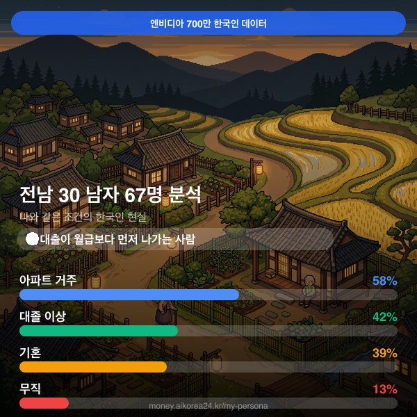 전남 30대 남자 페르소나 카드