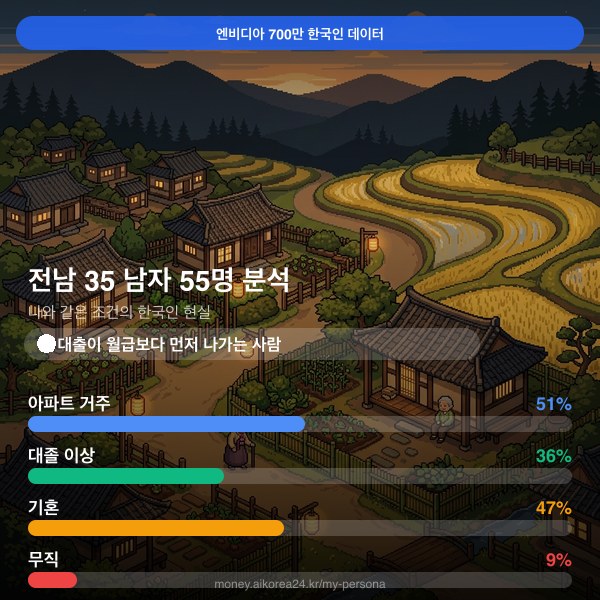 전남 30대 남자 페르소나 카드