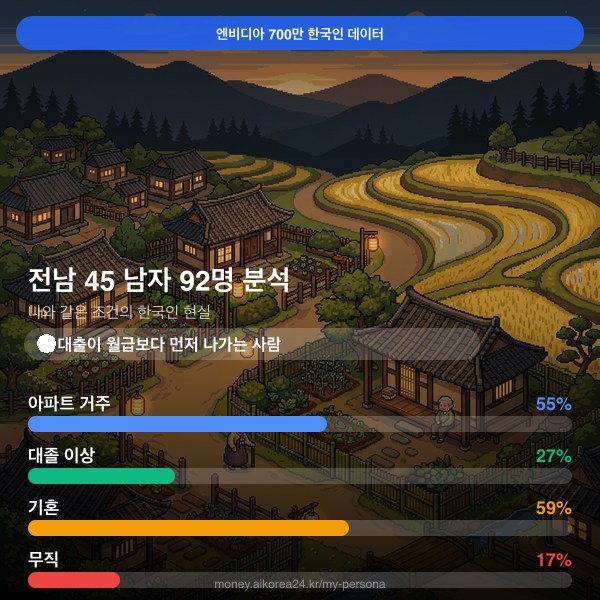 전남 40대 남자 페르소나 카드