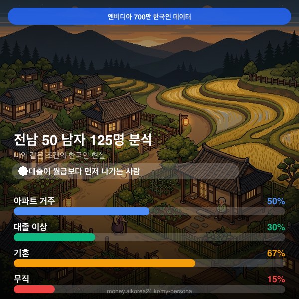 전남 50대 남자 페르소나 카드