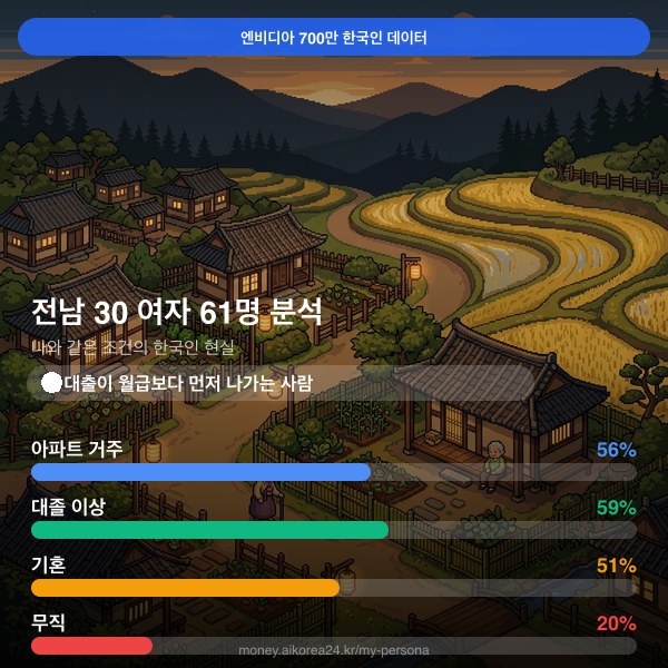 전남 30대 여자 페르소나 카드