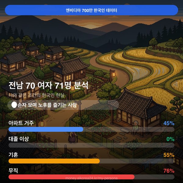 전남 70대이상 여자 페르소나 카드
