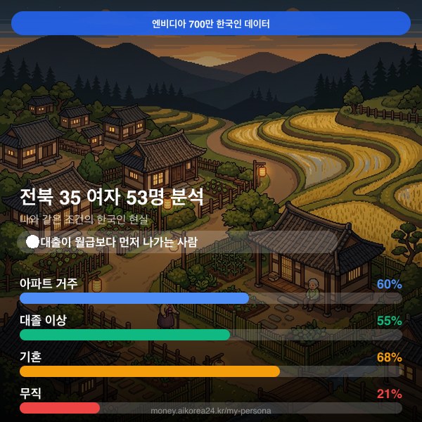 전북 30대 여자 페르소나 카드