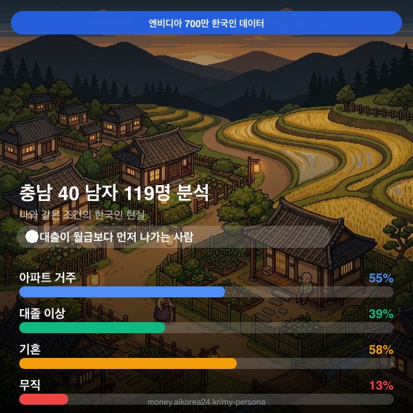 충남 40대 남자 페르소나 카드
